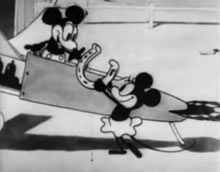 Mickey and Minnie in a plane in the short Plane Crazy
