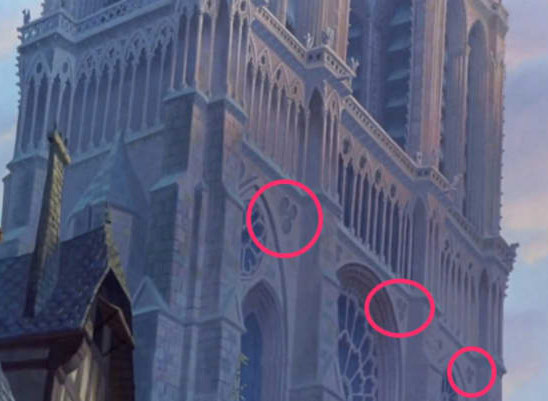 Notre Dame Cathedral with Mickeys engraved